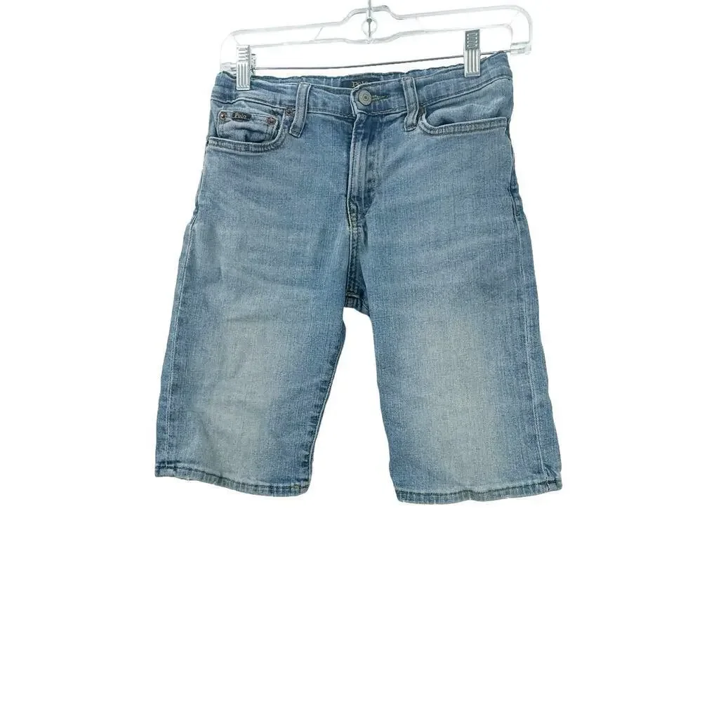 Polo Ralph Lauren The Sullivan Slim Jean Shorts Denim Stretch Blue Size 12